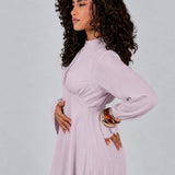 ROBE DRAPÉE MAUVE PASTEL