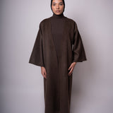 KIMONO EN LAINE MARRON