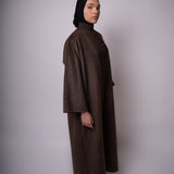 KIMONO EN LAINE MARRON