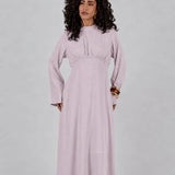 ROBE DRAPÉE MAUVE PASTEL